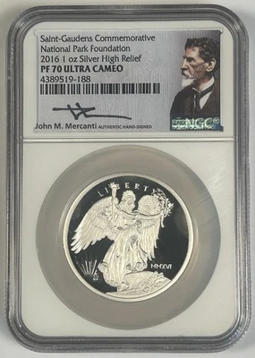 2016 Saint Gaudens Liberty High Relief NGC PR 70 Ultra Cameo J. Mercanti Signed - Image 1 of 3