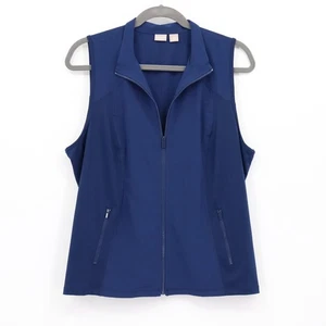 Chicos Zenergy Vest Womens US 20/22 Navy Blue Full Zip Pockets Sleeveless Active - Picture 1 of 18