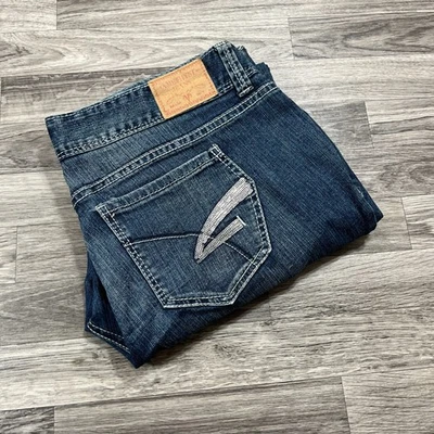 Pantalones de mezclilla para mujer AMETHYST pierna recta tiro medio azul lavado oscuro talla 16 Foto 1 de 4