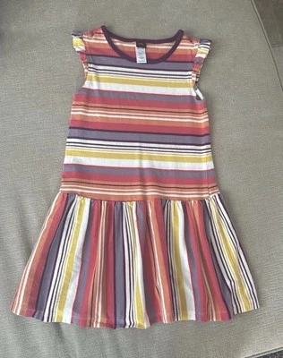 COLECCIÓN TEA - Vestido Niñas Multi Rayas 100% Algodón Talla 5 Excelente Estado Foto 1 de 4