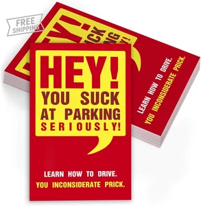 Du parktest wie ein Idioter Visitenkarten, schlechte Parkkarten, 50 lustige Designs für einen - Bild 1 von 12