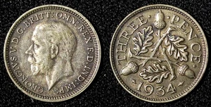 Großbritannien George V Silber 1934 3 Pence KM# 831 (28 202) - Bild 1 von 3