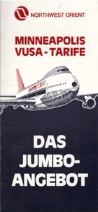 Minneapolis Vusa - Tarife (Faltblatt) / Herausgeber: Northwest Orient Airlines N - Picture 1 of 1