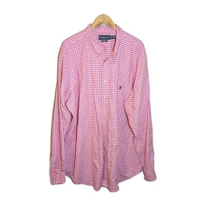 Polo Ralph Lauren Hemd Herren 3XLT Rosa Gingham Custom Fit Baumwolle Button Down Tall - Bild 1 von 7