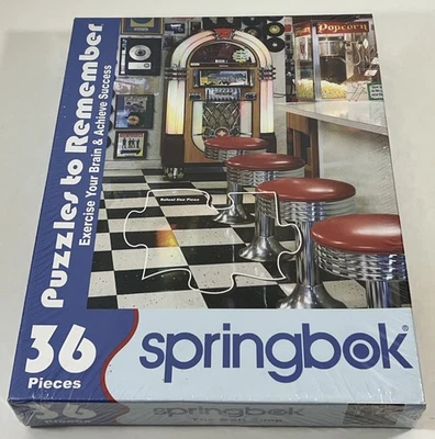 SPRINGBOK Alzheimer Dementia Jigsaw Puzzle The Malt Shop 36 Pieces - BRAND NEW - Image 1 of 4
