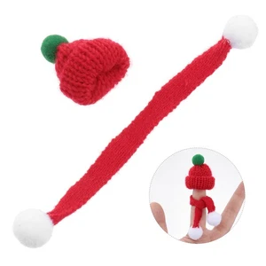 20 Stück Mini Schal Weihnachten Puppe Mütze Strickmützen Miniatur zum Basteln - Bild 1 von 12
