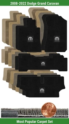 Набор ковриков Ultimat на заказ для '08-22 Dodge Grand Caravan с логотипом (4 шт.) #K9M - Изображение 1 из 4