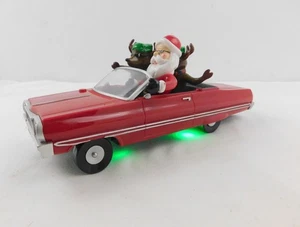 1993 GEMMY Christmas Low Rider rotes Impala Auto mit Weihnachtsmann & 2 Rentieren, Musical - Bild 1 von 8