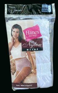 Calzoncillos de nailon vintage Hanes Her Way talla 8 encaje blanco NUEVOS, envío gratuito - Imagen 1 de 6