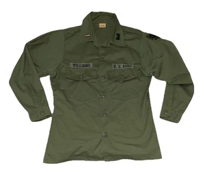 Camisa de Fatiga Militar De Colección Años 70 Era Vietnam OG 507 Ejército de Estados Unidos 2do Lt 15.5 x 31 - Imagen 1 de 10