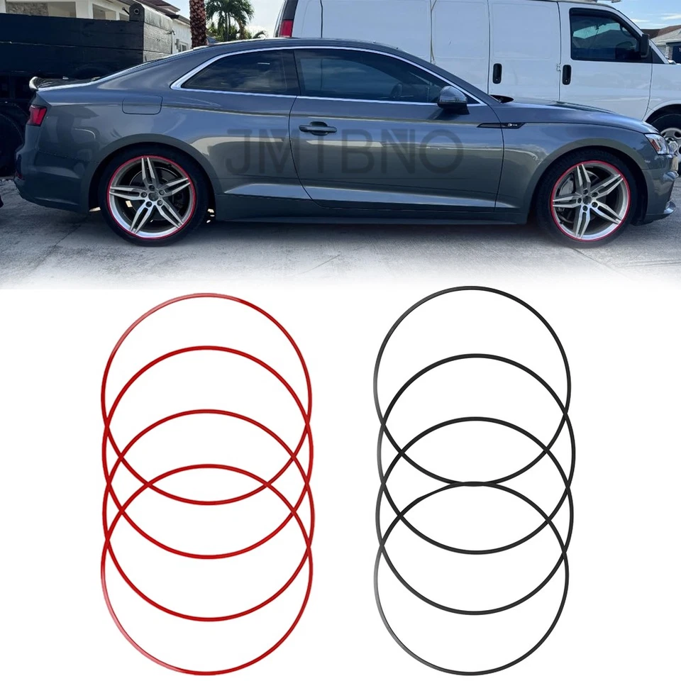 4X Protetor de borda de aro de carro anel de roda protetor de pneu para Audi A3 A4 A5 S3 S4 S5 - Imagem 1 de 4