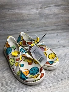 Women’s HEYDUDE Hey Dude Wendy Smiley World Shoes Size 10 - Picture 1 of 6