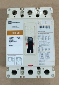 Martillo Cutler HFDDC3150L 150 amperios 3 polos 600 VDC interruptor - Imagen 1 de 1