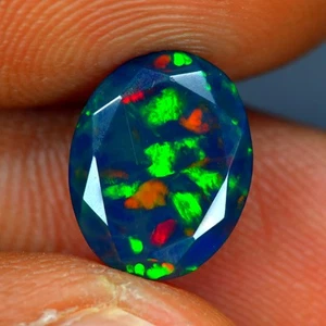 2.21Ct Valuable 3D Multi Color Flash Natural Solid Welo Black Fire Opal - Picture 1 of 1