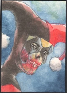Verstoßene HARLEY QUINN Skizzenkarte von Künstler Schildkröte Original Kunst - Bild 1 von 1