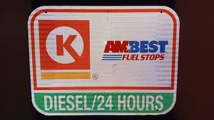 Kreis K Tankstelle reflektierend Metall Autobahn HWY Schild 18x24 Diesel Werbung - Bild 1 von 8