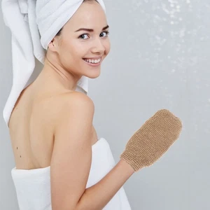 2pcs Ramie Jute Bathing Gloves Towel Exfoliating Glove Exfoliating Back Scrubber - Picture 1 of 12