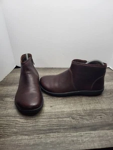 Birkenstock Bennington Women’s Ankle Boots Brown Leather Side Zip Size 37eu 6 US - Picture 1 of 10