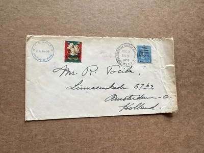 US 1950 Prexy Cover to Netherlands (402) +Solo Franking #810 +Transit RMS +Seal - Image 1 of 3