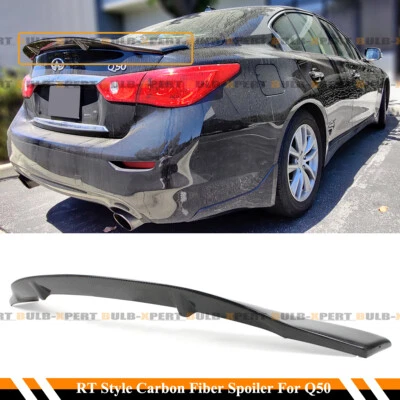 PARA 2014-2024 INFINITI Q50 R STYLE HIGHKICK DUCKBILL SPOILER DE PORTA-MALAS DE FIBRA DE CARBONO - Imagem 1 de 4