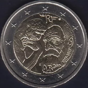 FRANCE 2 euro 2017 "AUGUSTE RODIN" UNC BIMETALLIC - Picture 1 of 2