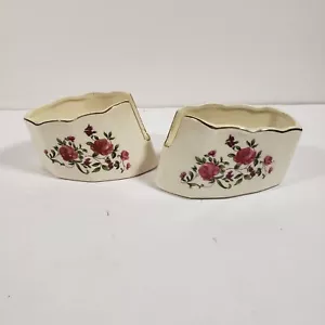 2 Reposacuchara y Tenedor Cerámica Rosa Flor Vintage Victoriano Chadwick Japón - Imagen 1 de 11