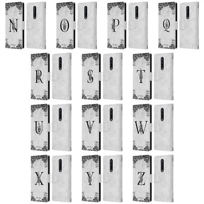 NATURE MAGICK B&W MARBLE MONOGRAM 2 LEATHER BOOK WALLET CASE FOR ONEPLUS PHONES - Image 1 of 4