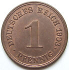 Moneta Rzesza Niemiecka Cesarstwo 1 fenig 1903 E w prawie połysku stemplowym