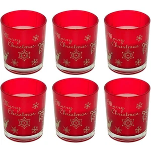 6 Stk Maxi Duftkerzen im Glas 110x95mm Duft Kerzenglas je 740g -Winter Apple Rot - Bild 1 von 3