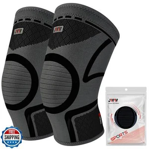 JWW Knie Kompressionsmanschetten zur Schmerzlinderung - 2er Pack Kniebandagen für Männer und - Bild 1 von 5