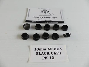 BOLT COVERS BOLT CAPS BLACK SUIT 10mm AF BOLTS .....Pack 10 - Foto 1 di 8