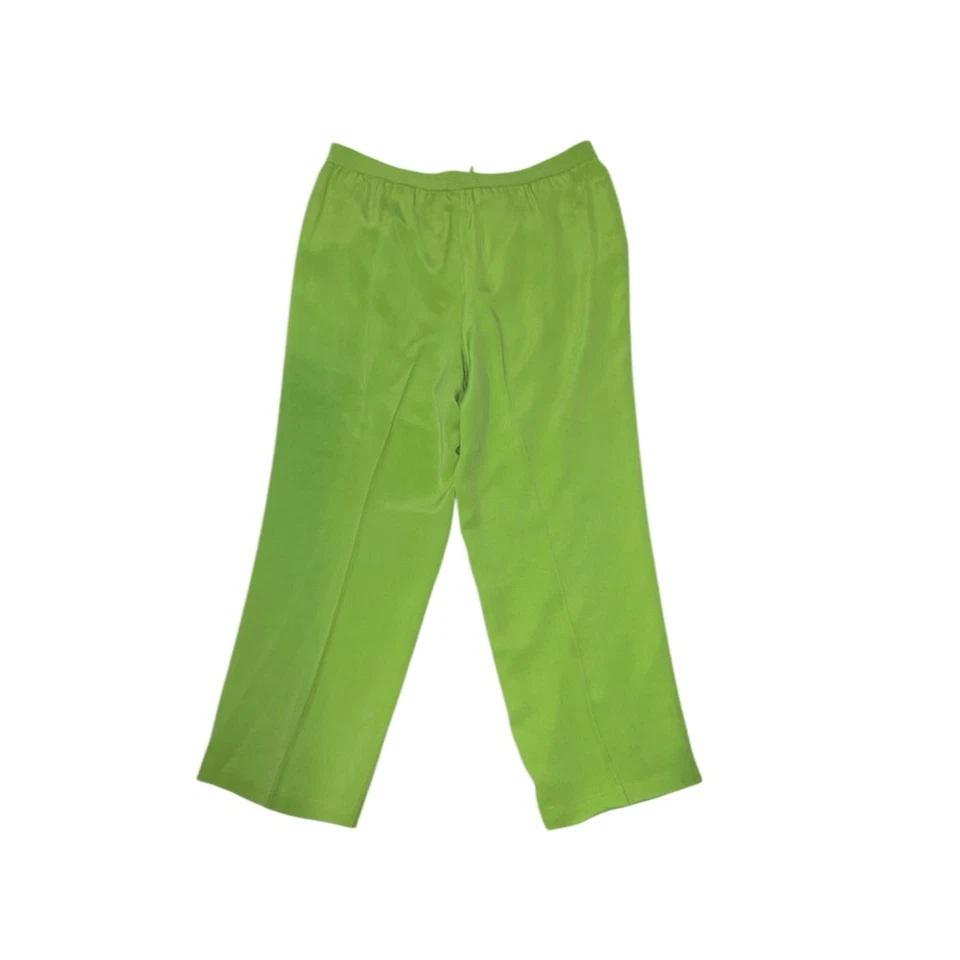 Pantalón Mujer Vintage 100% Seda Verde Lima 16W Foto 1 de 4