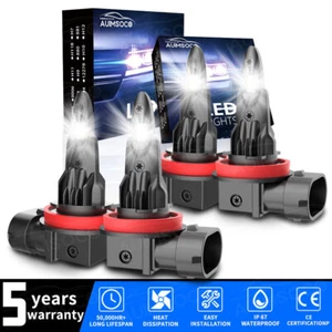 H9 H11 Led Headlight Bulbs High Low Beam Xenon White 6500K Super Bright 4X - Picture 1 of 16