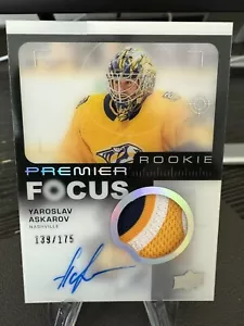 23-24 Upper Deck Premier Yaroslav Askarov Premier Focus Rookie Patch Auto #/175 - Picture 1 of 2