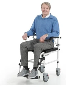 OasisSpace 4-in-1 Mobility Assist Shower Commode Wheelchair Toilet Frame Chair - Picture 1 of 6