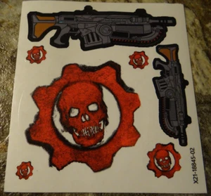 Gears of War 4 - Stickers / Decals ("Gears Omen" Logo & Chainsaw Lancer Weapon) - Picture 1 of 1