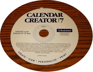 Calendar Creator 7 - Broderbund 2002 - PC Windows 95/98, Windows NT CD-ROM - Picture 1 of 2