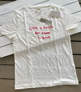 J. Crew Damen-Grafik-T-Shirt ""Little is Enough for those in Love"" Leinen - Bild 1 von 7