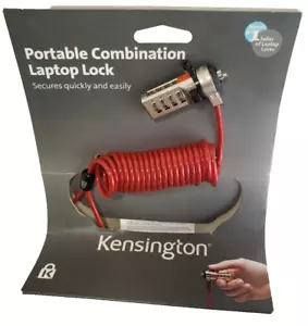Kensington Portable Combination Laptop Lock 6Ft Steel Cable Red NEW! - Bild 1 von 12