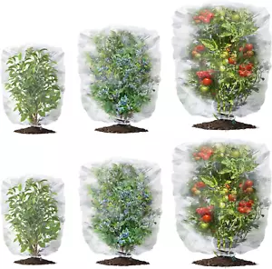 6 Pack Garden Netting Mesh Pest Barrier Plant Cover Bags with Drawstring, 3 Size - Picture 1 of 12
