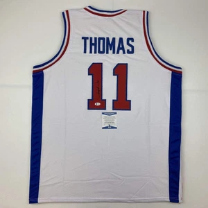 Autographed/Signed ISIAH THOMAS Detroit White Basketball Jersey Beckett BAS COA - Picture 1 of 4