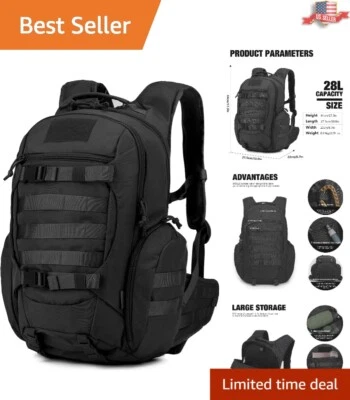 Mochila Tática Masculina - Durável 28L Militar Molle - Hidratação - Poliéster - Imagem 1 de 4