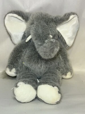 Vintage 1997 BAB Build A Bear Gray Stuffed Animal Elephant Tusks Plush 16" - Image 1 of 4