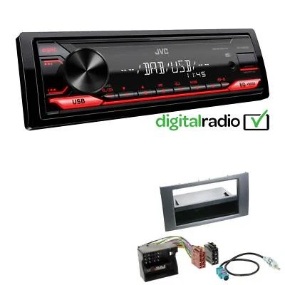 JVC KD-X182DB MP3 DAB+ USB 1-DIN Autoradio für Ford Transit 2006-2013 anthrazit - Bild 1 von 4