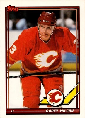 1991-92 Topps Hockey - #85 Carey Wilson - Image 1 of 2