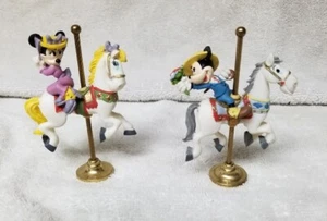 Disney character carousel horse figures of Mickey and Minnie riding. - Picture 1 of 4