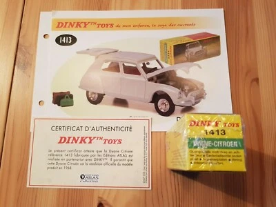 Citroën Dyane blanc gris clair 1/43 Dinky Toys 1413 Atlas Neuf +Fiche Cert. Rare - Photo 1/4