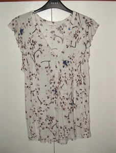 Anna Glover H&M White /Floral - Sleeveless Top / T-shirt / Blouse - Womens Small - Picture 1 of 6
