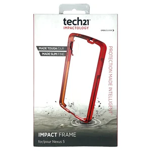 Tech21 Impact Frame For Nexus 5 Google Case Cover Protection D3o Clear Red - Picture 1 of 3