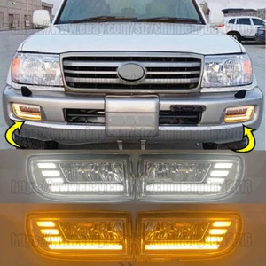 For Toyota Land Cruiser LC100 98-07 2pc LED Front Fog Lamp Daytime Running Light - Picture 1 of 6